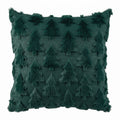 Jingle Jollys Christmas Tree Pillow Covers 2 Packs Cushion Covers Soft Faux Fur Jacquard Throw Pillow Covers 45 x 45cm Green