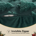 Jingle Jollys Christmas Tree Pillow Covers 2 Packs Cushion Covers Soft Faux Fur Jacquard Throw Pillow Covers 45 x 45cm Green