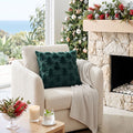 Jingle Jollys Christmas Tree Pillow Covers 2 Packs Cushion Covers Soft Faux Fur Jacquard Throw Pillow Covers 45 x 45cm Green