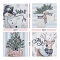 Jingle Jollys Christmas Cushion Covers Set of 4 Pillow Covers 45x45cm with 4 Cute Patterns Blue