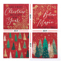 Jingle Jollys Christmas Cushion Covers Set of 4 Pillow Covers 45x45cm with 4 Cute Patterns Red