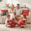 Jingle Jollys Christmas Cushion Covers Set of 4 Pillow Covers 45x45cm with 4 Cute Patterns Red