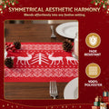 Jingle Jollys Christmas Table Runner Reindeers 270x28CM Dining Party Decor Red