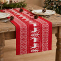 Jingle Jollys Christmas Table Runner Reindeers 270x28CM Dining Party Decor Red