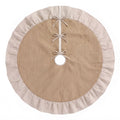 Jingle Jollys 120cm Christmas Tree Skirt Linen Christmas Tree Mat Decor