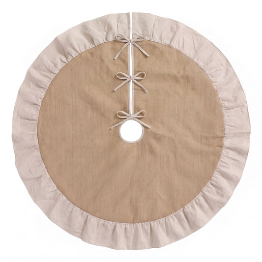 Jingle Jollys 120cm Christmas Tree Skirt Linen Christmas Tree Mat Decor