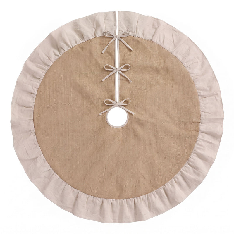 Jingle Jollys 120cm Christmas Tree Skirt Linen Christmas Tree Mat Decor
