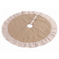 Jingle Jollys 120cm Christmas Tree Skirt Linen Christmas Tree Mat Decor