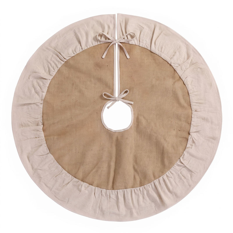 Jingle Jollys 90cm Christmas Tree Skirt Linen Christmas Tree Mat Decor