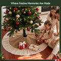 Jingle Jollys 90cm Christmas Tree Skirt Linen Christmas Tree Mat Decor