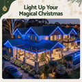Jingle Jollys 32M Christmas Lights Solar Icicle String Lights 960 LED Blue