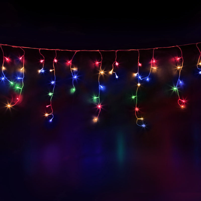 Jingle Jollys 960 LED Icicle Christmas Lights Multi-coloured 32M