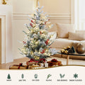 Jingle Jollys 1M LED Christmas Tree Red Berries Flocked Potted
