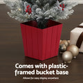 Jingle Jollys 1M LED Christmas Tree Red Berries Flocked Potted