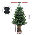 Jingle Jollys 1.2M LED Christmas Tree 8 Light Modes Potted Decor
