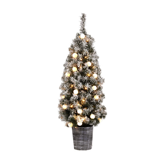 Jingle Jollys Christmas Tree 1.2M Potted Snowy Xmas
