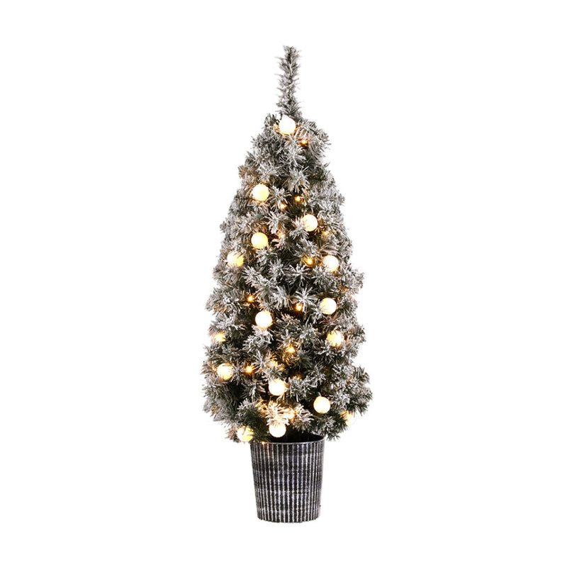 Jingle Jollys Christmas Tree 1.2M Potted Snowy Xmas