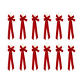 Jingle Jollys 12Pcs Red Velvet Christmas Bows Tree Decorations Xmas Decor