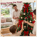 Jingle Jollys 12Pcs Red Velvet Christmas Bows Tree Decorations Xmas Decor