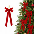 Jingle Jollys 12Pcs Red Velvet Christmas Bows Tree Decorations Xmas Decor