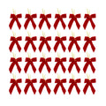 Jingle Jollys 24Pcs Red Velvet Christmas Bows Tree Decorations Xmas Decor