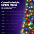Jingle Jollys 1.8M LED Corner Christmas Tree Half 8 Modes