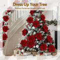 Jingle Jollys 14pc Christmas Tree Flowers Red Xmas Garland Ornaments
