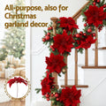 Jingle Jollys 14pc Christmas Tree Flowers Red Xmas Garland Ornaments