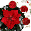 Jingle Jollys 14pc Christmas Tree Flowers Red Xmas Garland Ornaments