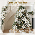 Jingle Jollys 14Pc Christmas Tree Flower Garland Wreath Magnolia White