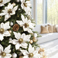 Jingle Jollys 14Pc Christmas Tree Flower Garland Wreath Magnolia White