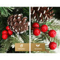 Jingle Jollys 2.1M Christmas Tree LED Warm Lights Pine Cones Red