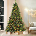 Jingle Jollys 2.1M Christmas Tree LED Warm Lights Pine Cones Red