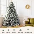 Jingle Jollys Christmas Tree 2.4M Snow Flocked 1500 Tips