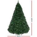 Jingle Jollys Christmas Tree 2.4M 8 Light Mode Multi Colour Xmas