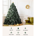 Jingle Jollys 2.4M Snowy Christmas Tree 1500 Tips Xmas