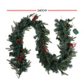 Jingle Jollys 2.4m Christmas Garland LED Lights Xmas Decoration