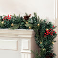 Jingle Jollys 2.4m Christmas Garland LED Lights Xmas Decoration