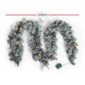 Jingle Jollys 2.7m Christmas Garland LED Lights Snowy Xmas Deco