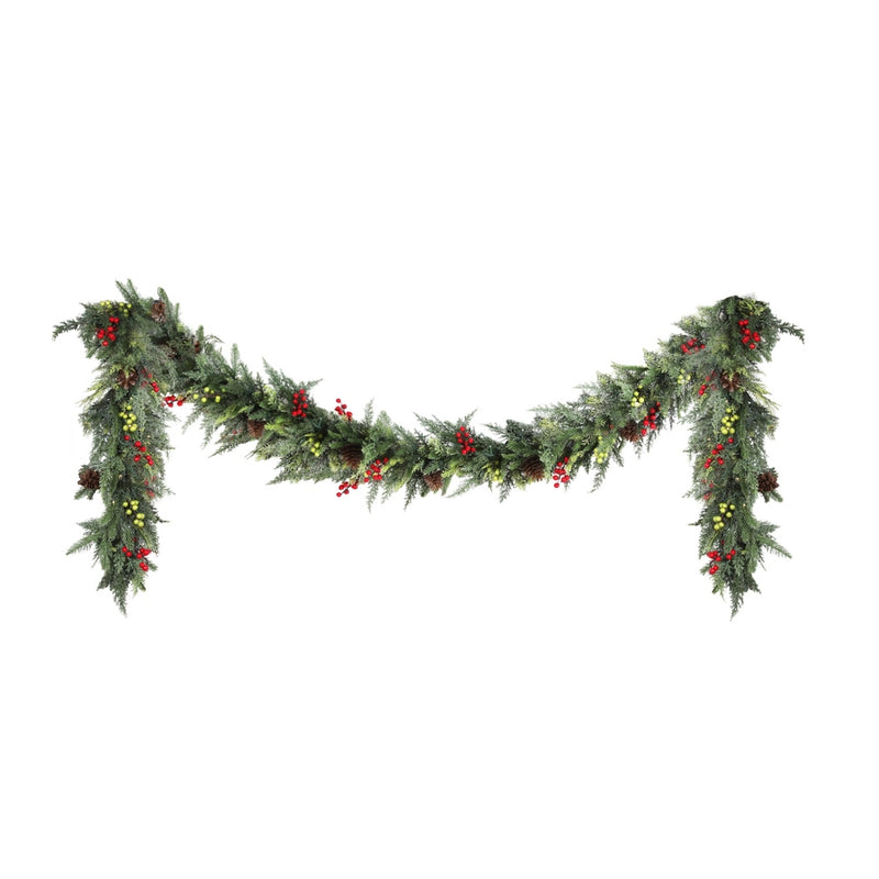 Jingle Jollys 3M Christmas Garland LED Pre-lit Pine Cones Green