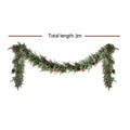 Jingle Jollys 3M Christmas Garland LED Pre-lit Pine Cones Green
