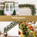Jingle Jollys 3M Christmas Garland LED Pre-lit Pine Cones Green
