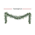 Jingle Jollys 3M Christmas Garland Pre-lit LED Snow Frosted