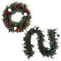Jingle Jollys Christmas Garland Wreath LED Lights Xmas Tree Decor