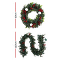 Jingle Jollys Christmas Garland Wreath LED Lights Xmas Tree Decor