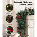 Jingle Jollys Christmas Garland Wreath LED Lights Xmas Tree Decor