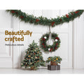 Jingle Jollys Christmas Garland Wreath LED Lights Xmas Tree Decor
