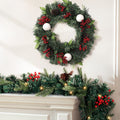 Jingle Jollys Christmas Garland Wreath LED Lights Xmas Tree Decor