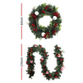 Jingle Jollys Christmas Garland Wreath Set Xmas Tree Decor Ornaments