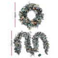 Jingle Jollys 2.7m Christmas Garland LED Lights Wreath Set Snowy